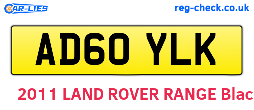 AD60YLK are the vehicle registration plates.
