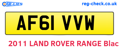 AF61VVW are the vehicle registration plates.