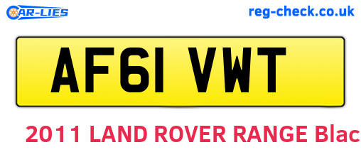AF61VWT are the vehicle registration plates.