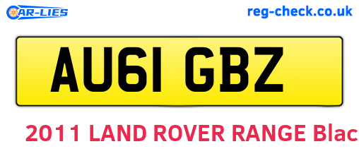 AU61GBZ are the vehicle registration plates.