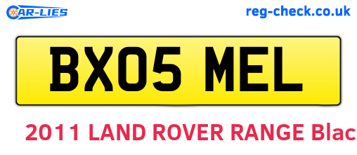 BX05MEL are the vehicle registration plates.