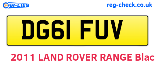 DG61FUV are the vehicle registration plates.