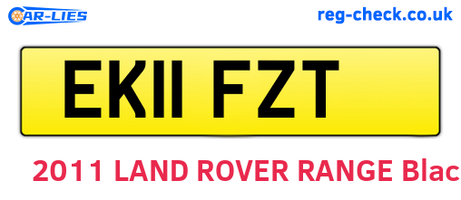 EK11FZT are the vehicle registration plates.