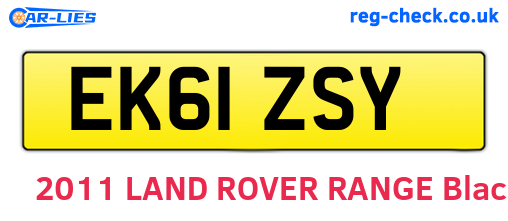 EK61ZSY are the vehicle registration plates.