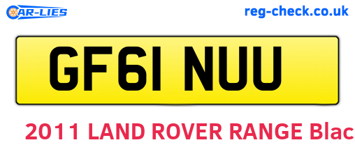 GF61NUU are the vehicle registration plates.