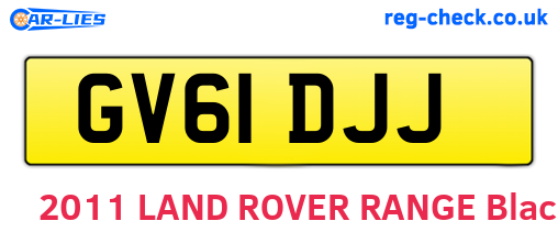 GV61DJJ are the vehicle registration plates.
