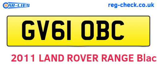 GV61OBC are the vehicle registration plates.