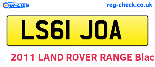 LS61JOA are the vehicle registration plates.