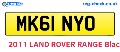 MK61NYO are the vehicle registration plates.