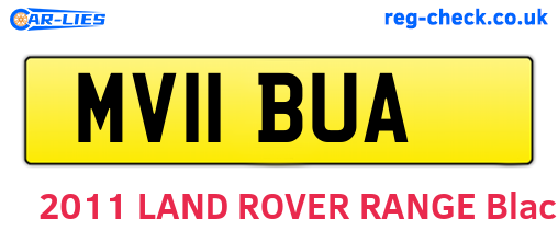MV11BUA are the vehicle registration plates.