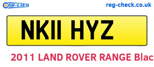 NK11HYZ are the vehicle registration plates.