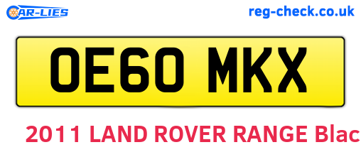 OE60MKX are the vehicle registration plates.
