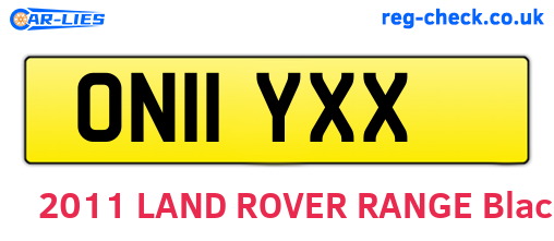 ON11YXX are the vehicle registration plates.