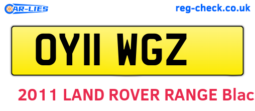OY11WGZ are the vehicle registration plates.