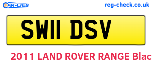 SW11DSV are the vehicle registration plates.