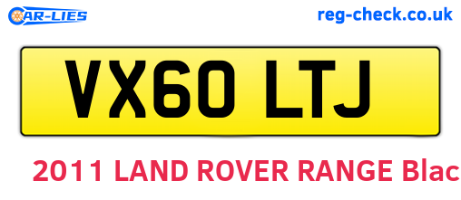 VX60LTJ are the vehicle registration plates.