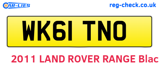 WK61TNO are the vehicle registration plates.