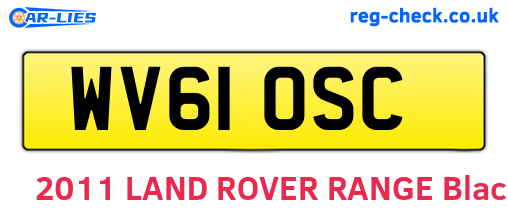 WV61OSC are the vehicle registration plates.