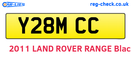 Y28MCC are the vehicle registration plates.