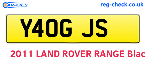 Y40GJS are the vehicle registration plates.