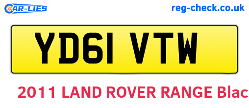 YD61VTW are the vehicle registration plates.
