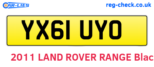 YX61UYO are the vehicle registration plates.