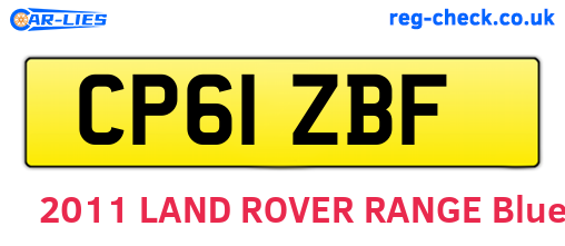 CP61ZBF are the vehicle registration plates.
