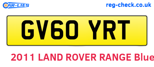 GV60YRT are the vehicle registration plates.