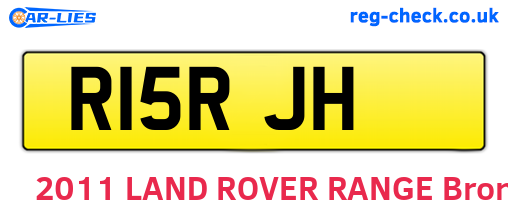 R15RJH are the vehicle registration plates.