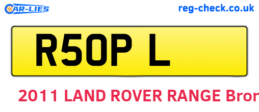 R5OPL are the vehicle registration plates.