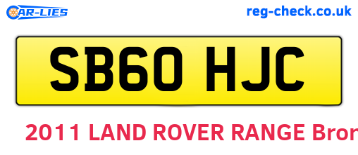 SB60HJC are the vehicle registration plates.