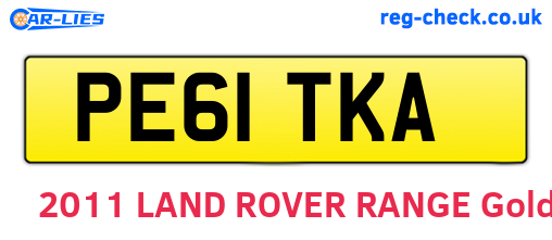 PE61TKA are the vehicle registration plates.