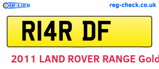 R14RDF are the vehicle registration plates.