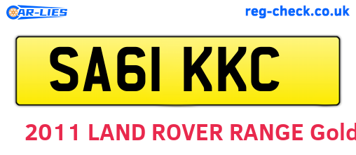 SA61KKC are the vehicle registration plates.