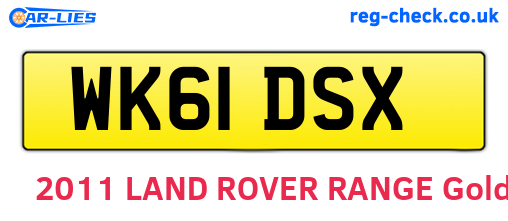 WK61DSX are the vehicle registration plates.