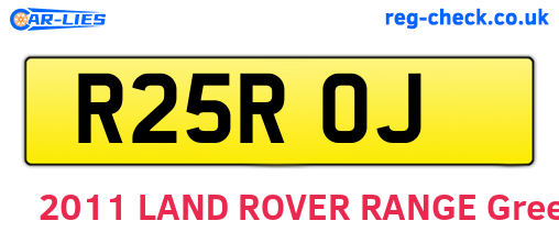 R25ROJ are the vehicle registration plates.