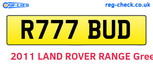 R777BUD are the vehicle registration plates.