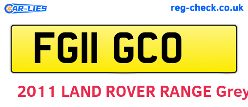 FG11GCO are the vehicle registration plates.
