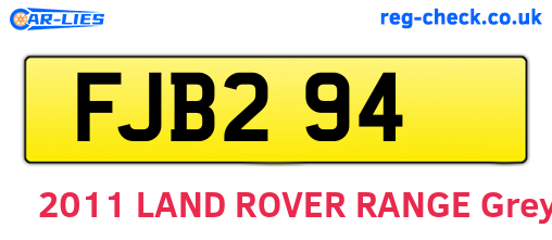 FJB294 are the vehicle registration plates.