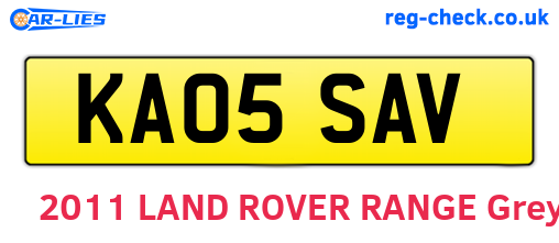 KA05SAV are the vehicle registration plates.