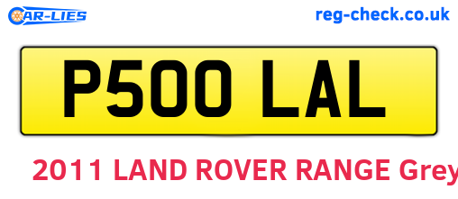 P500LAL are the vehicle registration plates.