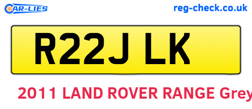 R22JLK are the vehicle registration plates.