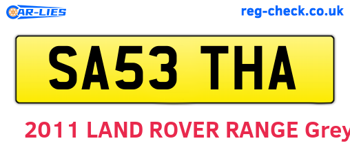 SA53THA are the vehicle registration plates.