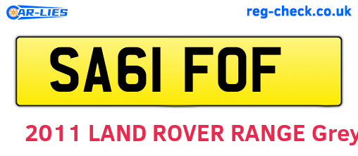 SA61FOF are the vehicle registration plates.