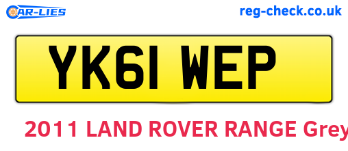 YK61WEP are the vehicle registration plates.
