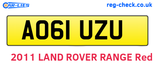 AO61UZU are the vehicle registration plates.