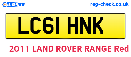 LC61HNK are the vehicle registration plates.