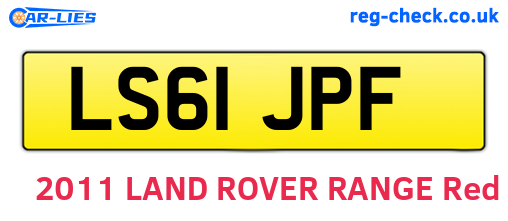 LS61JPF are the vehicle registration plates.