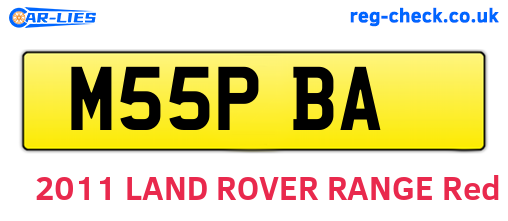 M55PBA are the vehicle registration plates.