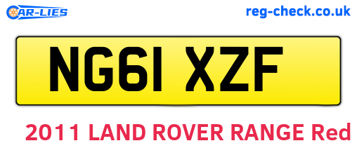 NG61XZF are the vehicle registration plates.